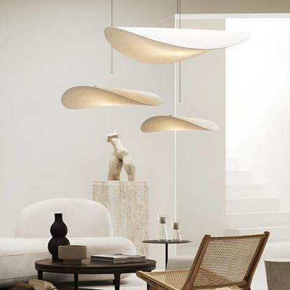 Modern Japandi Silk Hanging Pendant Light