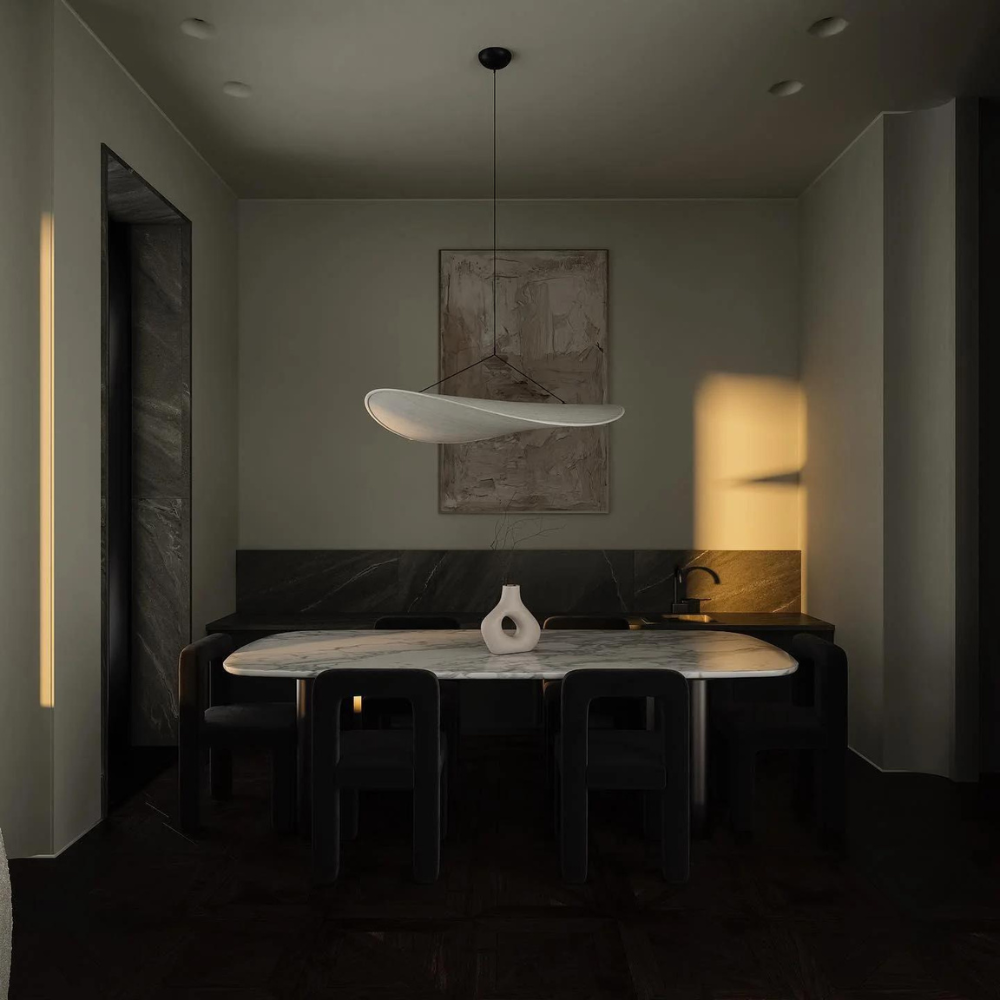 Modern Japandi Silk Hanging Pendant Light