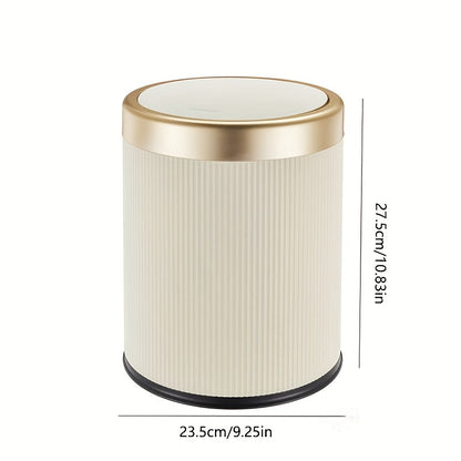 Luxury Oval Trash Can | Press-Top Waste Bin with Dual Inner Bucket