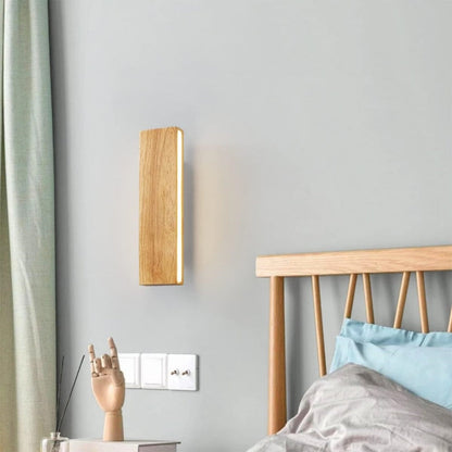 Wall Light With Rotatable Wood LED Design