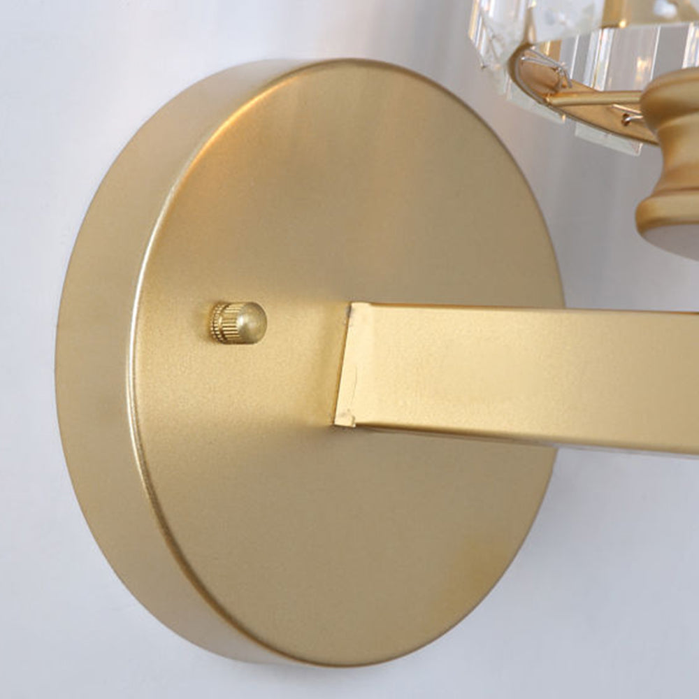 Crystal Glass Wall Light With Modern Arm Design