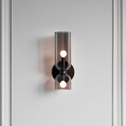 Glass Wall Light With Double Lamp Design
