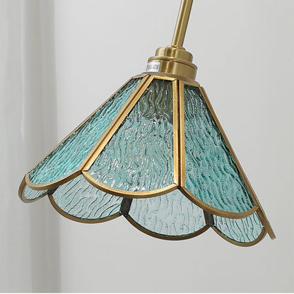 Wall Light With Vintage Brass Glass Shade