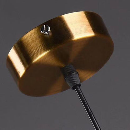 Glass Pendant Light with Gold Frame Finish