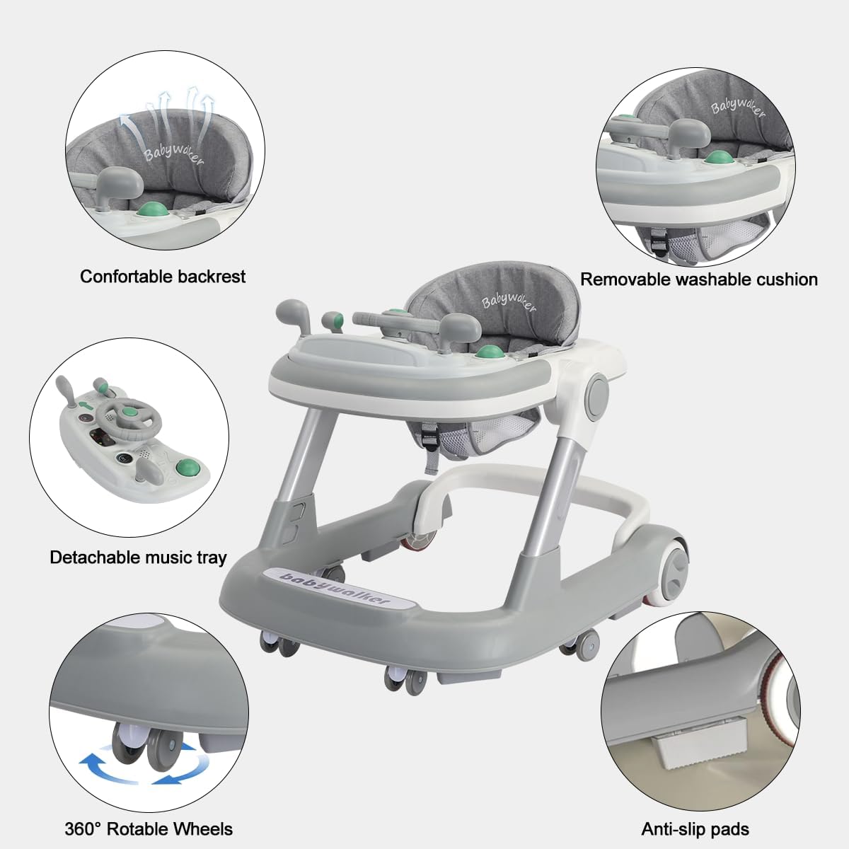 CuddleSteps™ Convertible Baby Walker | 2-in-1 Seated & Push Walker-TotsCove