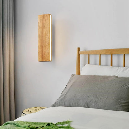 Wall Light With Rotatable Wood LED Design
