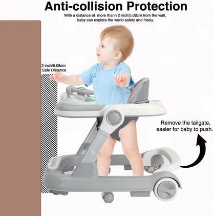 CuddleSteps™ Convertible Baby Walker | 2-in-1 Seated & Push Walker-TotsCove
