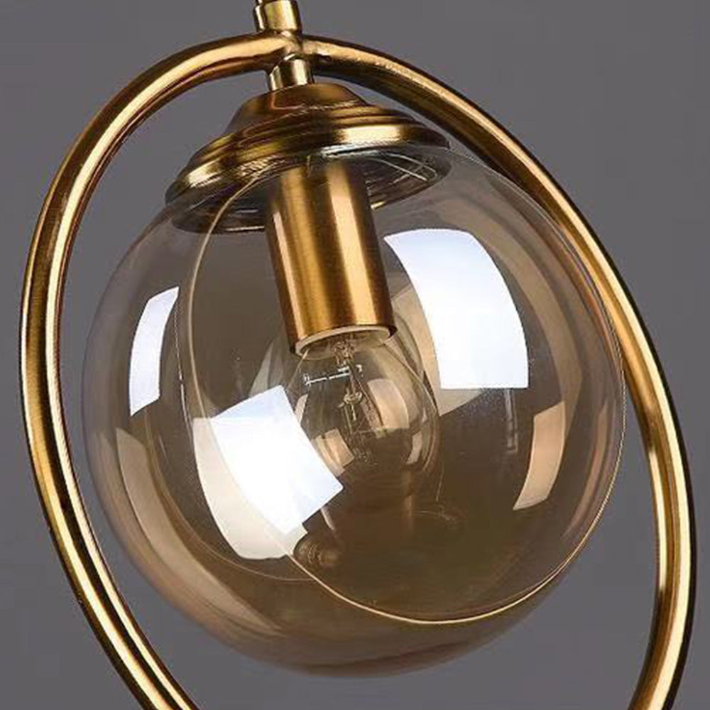 Glass Pendant Light with Gold Frame Finish