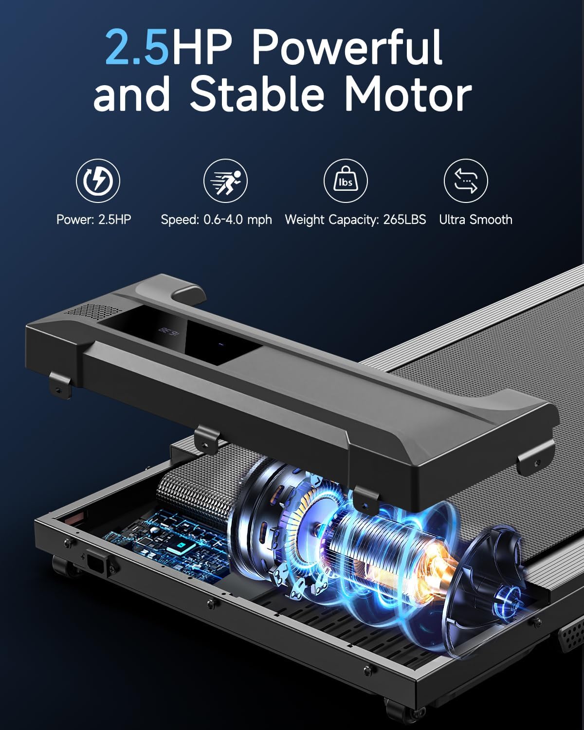 Under-Desk Walking Pad Treadmill – Slim PortableWalking & Running Electric Machine