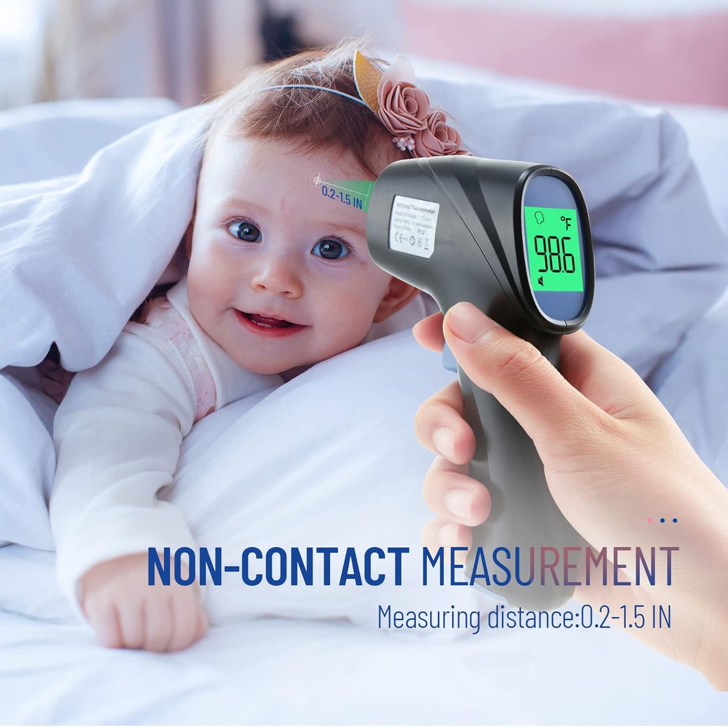 ThermaVue™ No-Contact Infrared Thermometer – Digital Temperature Reader with Fever Alert