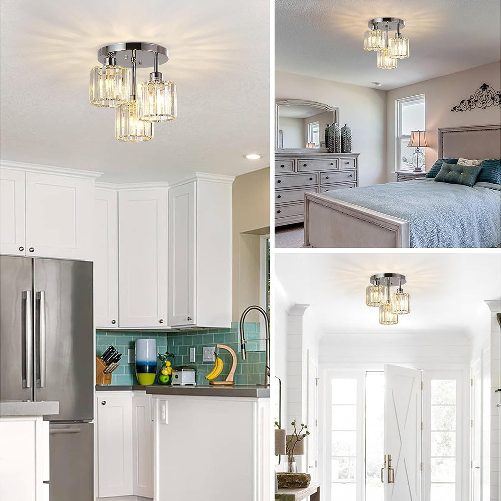Crystaléa™ Elegant Modern Crystal Semi-Flush Ceiling Light
