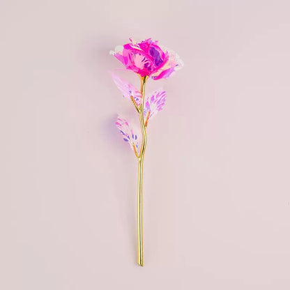 10pcs Galaxy Rose Gold Foil Roses – Artificial Crystal Flowers Romantic Gift for Her