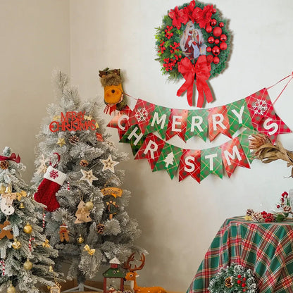 Christmas Wreath with Nativity and LED Lights