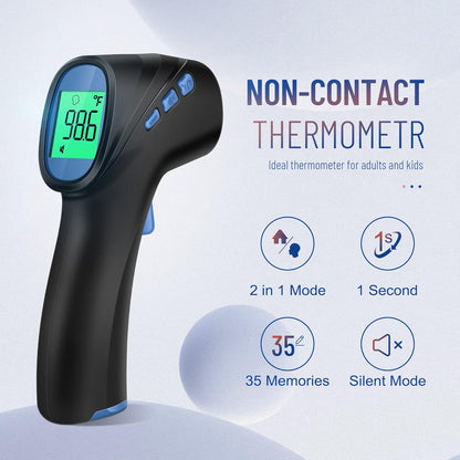 ThermaVue™ No-Contact Infrared Thermometer – Digital Temperature Reader with Fever Alert