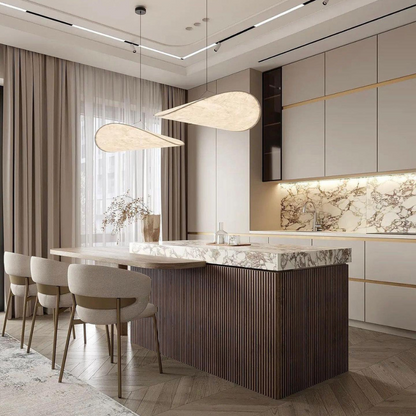 Modern Japandi Silk Hanging Pendant Light