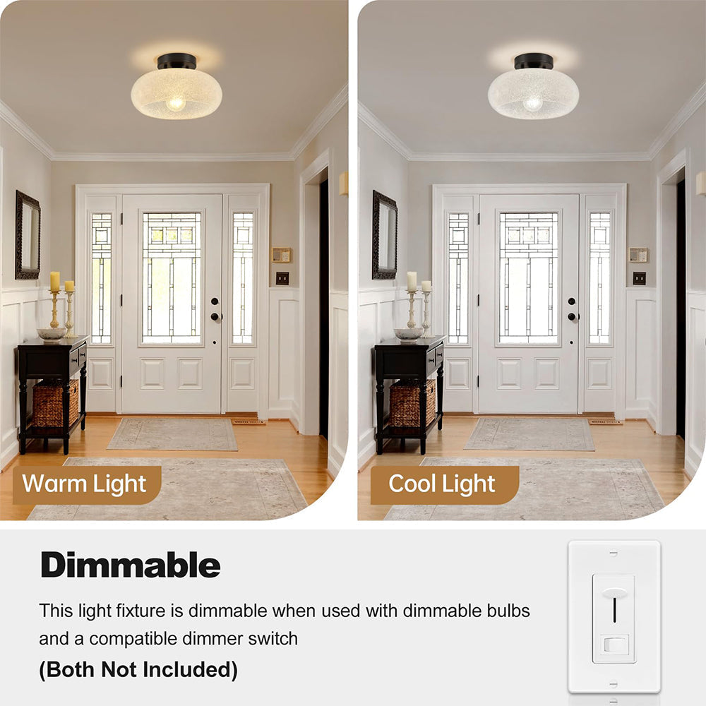 Ceiling Light Glass Modern Semi Flush Fixture