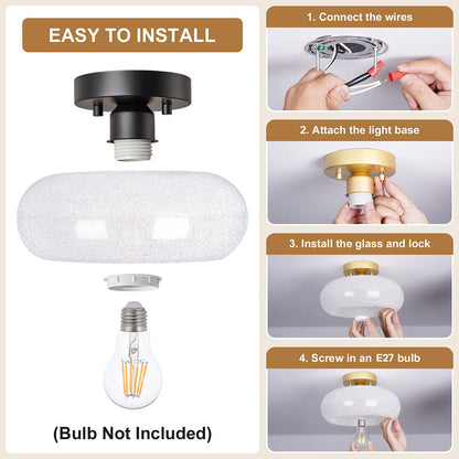 Ceiling Light Glass Modern Semi Flush Fixture