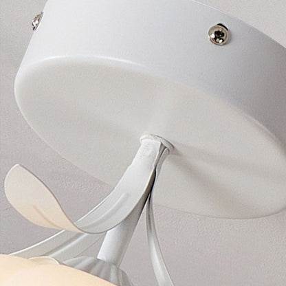 Ceiling Light with Floral Glass Shade Design