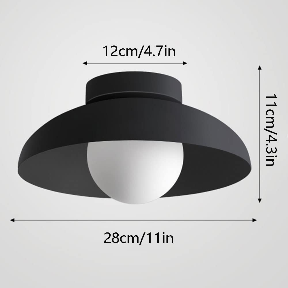 Ceiling Light with Modern White Dome Shade