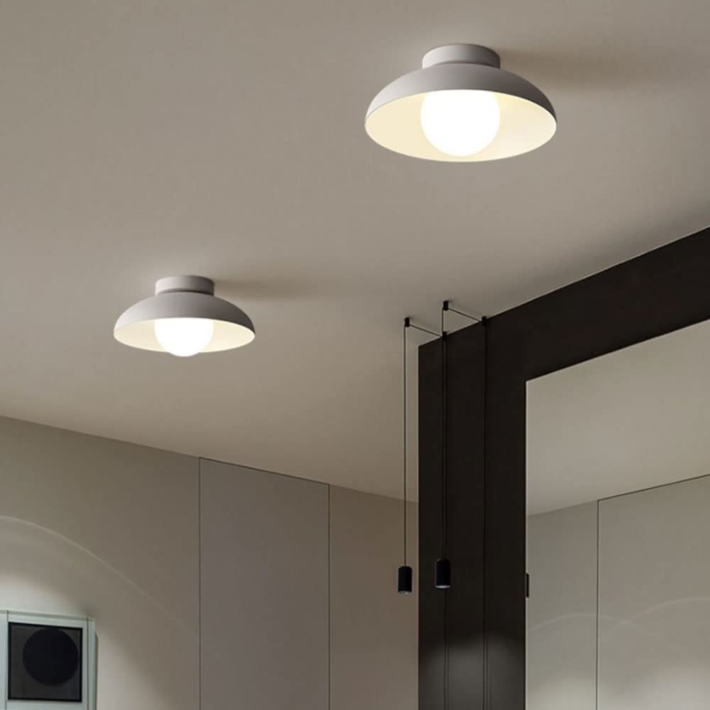 Ceiling Light with Modern White Dome Shade