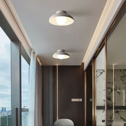 Ceiling Light with Modern White Dome Shade