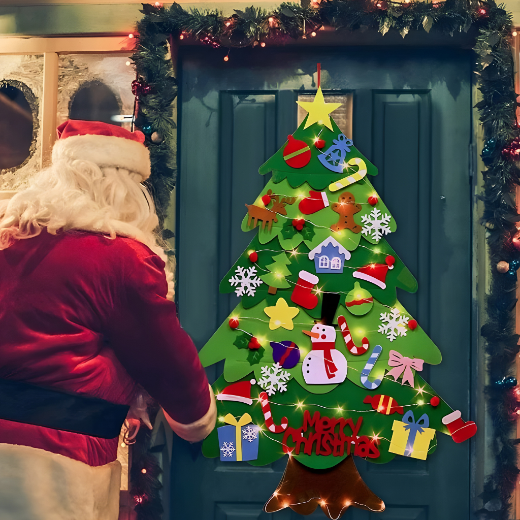 Felt Christmas Tree Wall Decor DIY Hanging Kit
