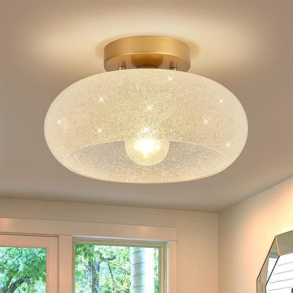 Ceiling Light Glass Modern Semi Flush Fixture
