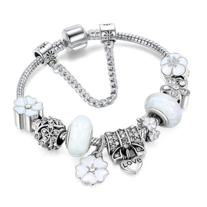 Floriéra™ Sterling Silver Floral Charm Bracelet