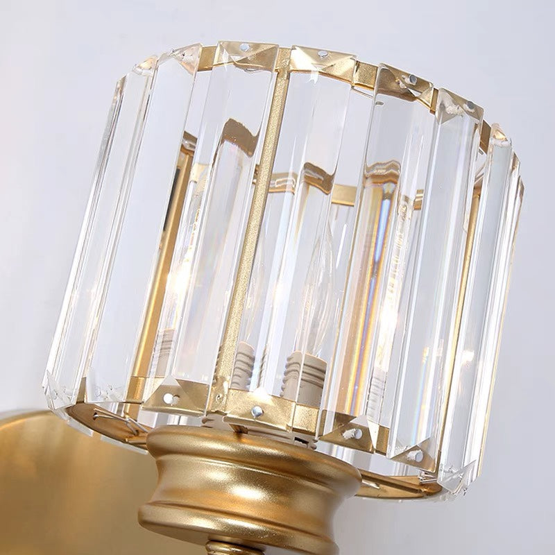 Crystal Glass Wall Light With Modern Arm Design