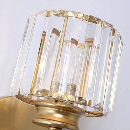 Crystal Glass Wall Light With Modern Arm Design