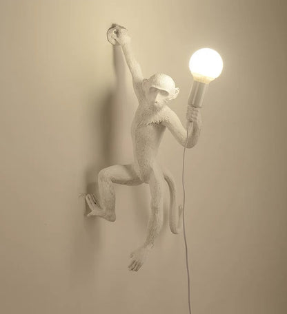 Wall Light With Quirky Resin Monkey Design