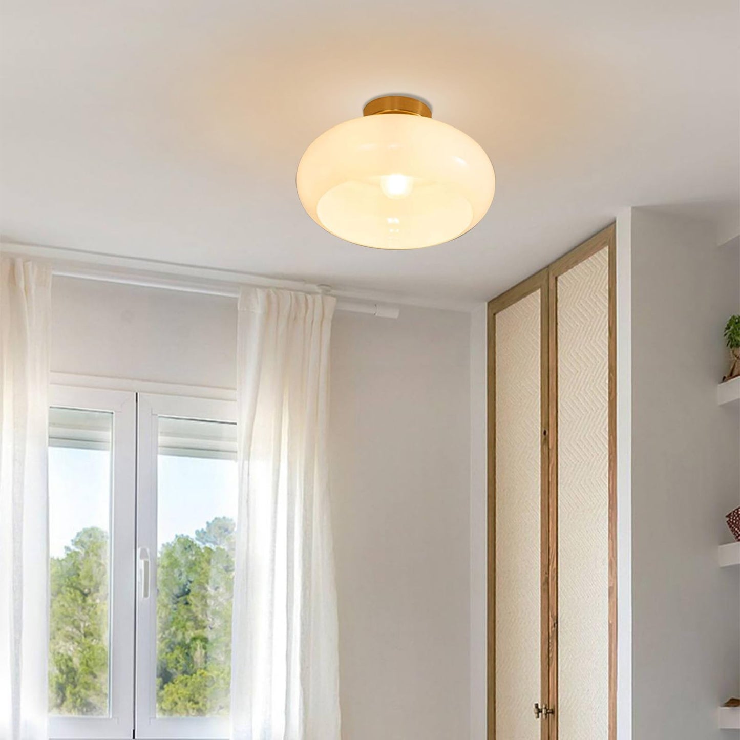 Vintage Round Glass Ceiling Light Fixture