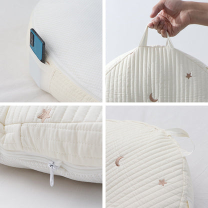 SoftNest™ Baby Lounger Pillow – Ergonomic Cotton Nest with Anti-Reflux Support-TotsCove