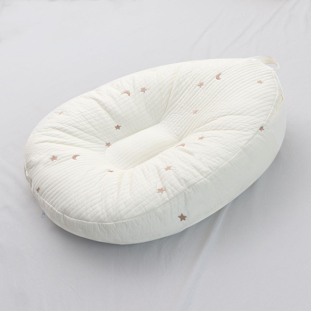 SoftNest™ Baby Lounger Pillow – Ergonomic Cotton Nest with Anti-Reflux Support-TotsCove