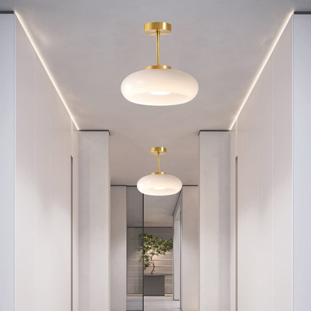 Vintage Round Glass Ceiling Light Fixture