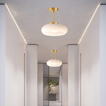 Vintage Round Glass Ceiling Light Fixture