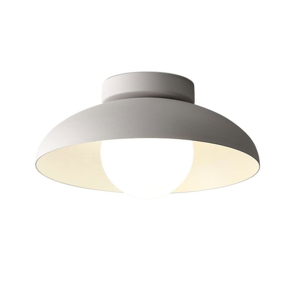 Ceiling Light with Modern White Dome Shade