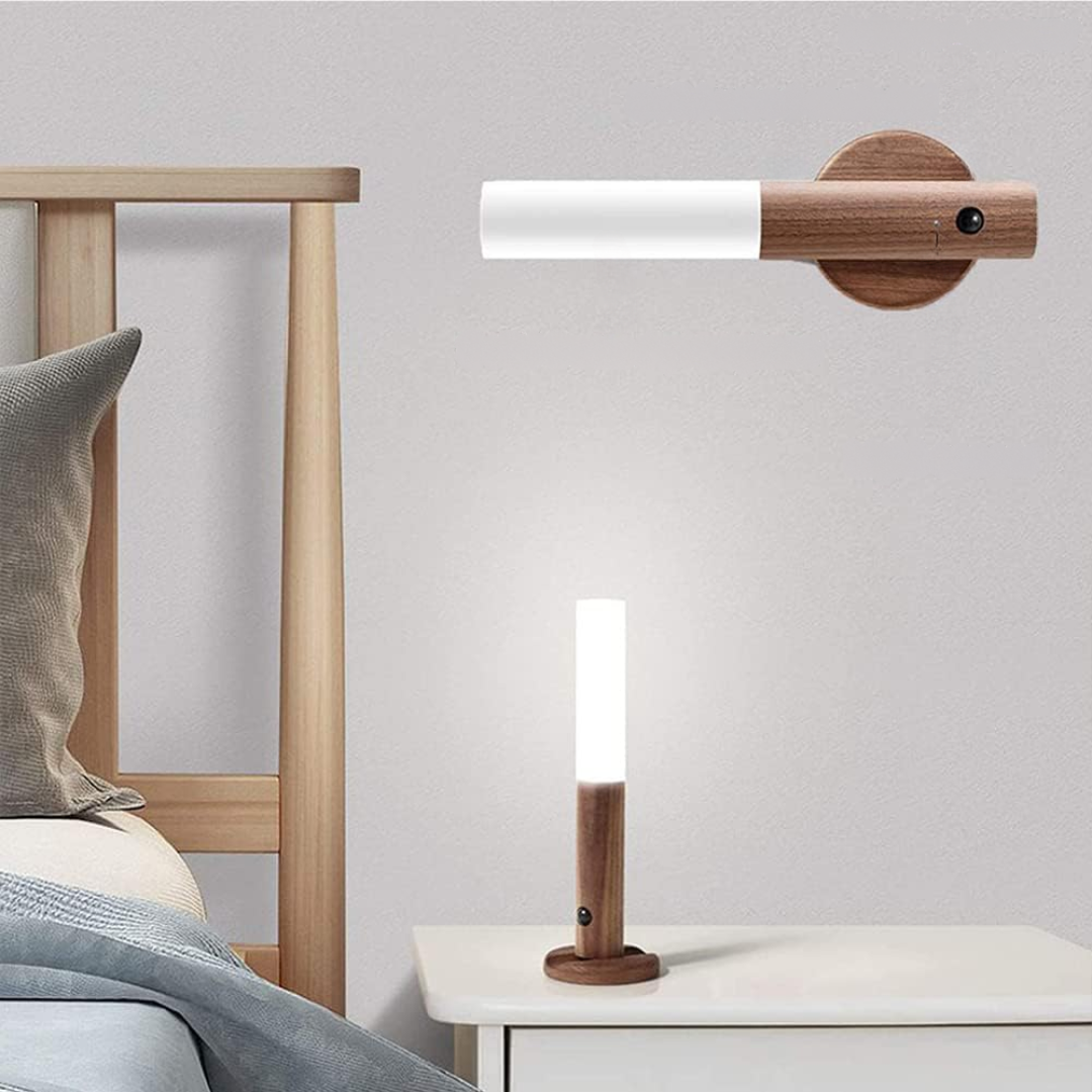 Wall Light LED Motion Sensor Wooden Lamp