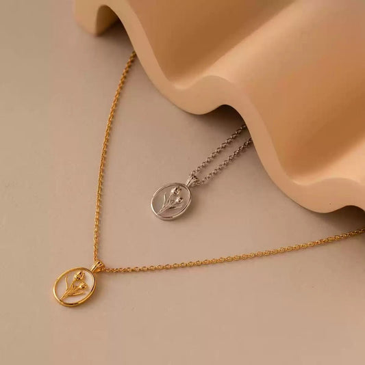 Amsterdam Tulip Flower Pendant Necklace