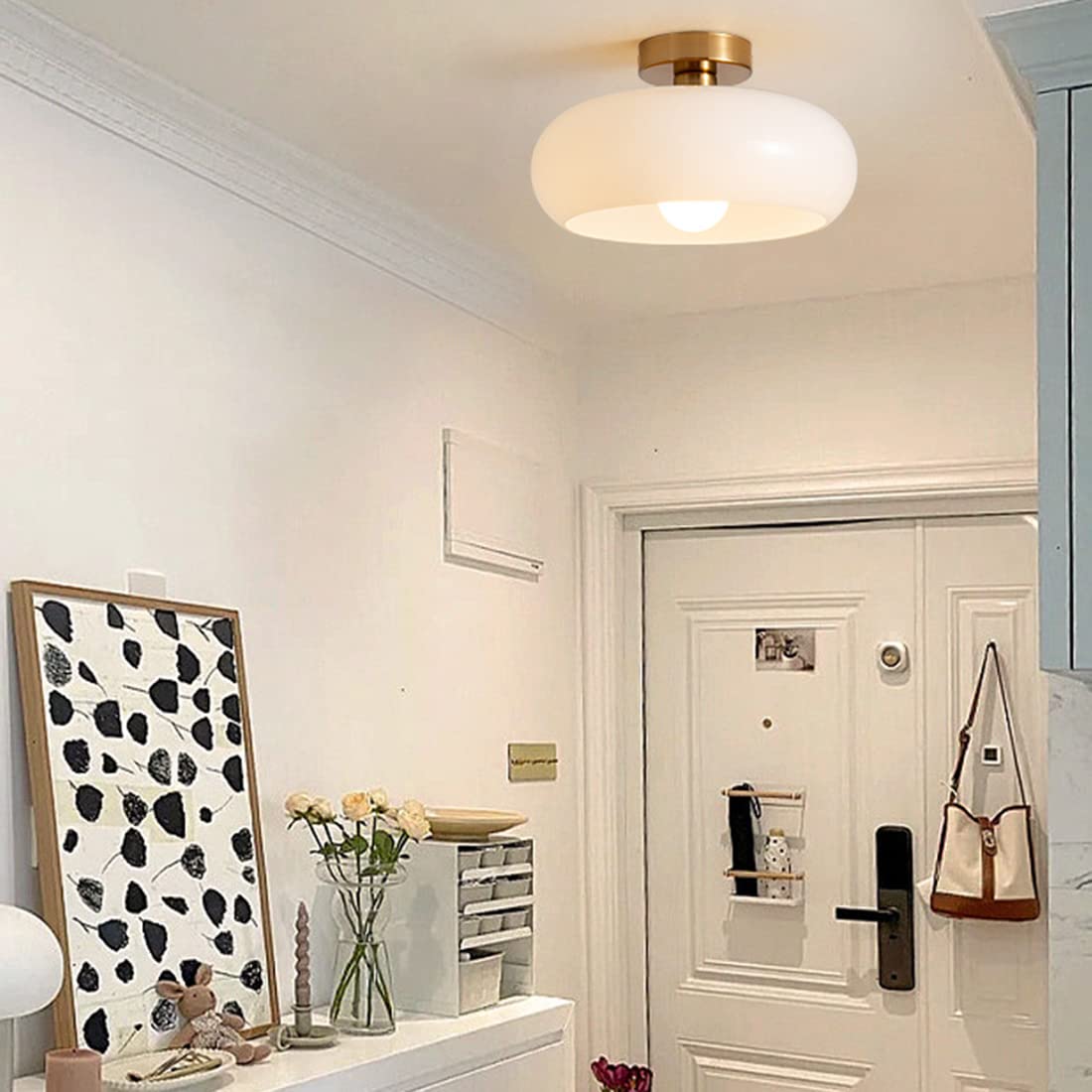 Vintage Round Glass Ceiling Light Fixture