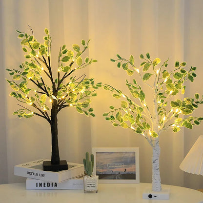 Fairy Lights LED Tree with Green Leaves