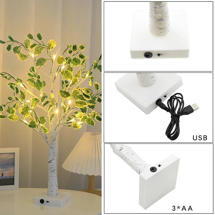 Fairy Lights LED Tree with Green Leaves