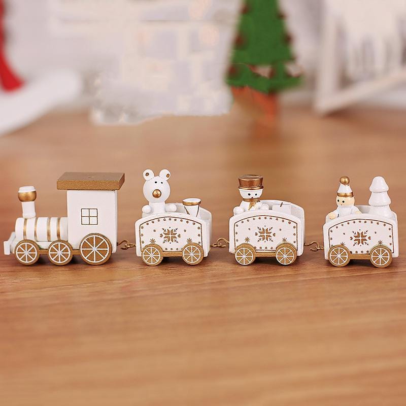 Christmas Wooden Train Decoration Ornament Set