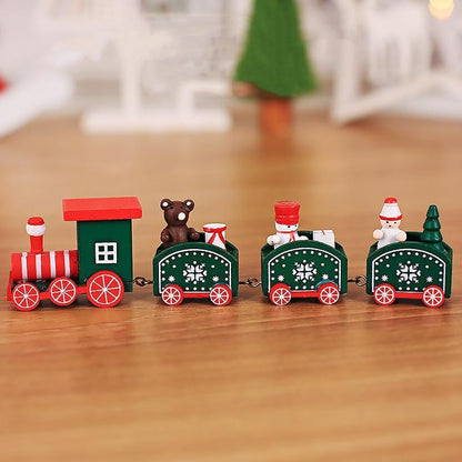Christmas Wooden Train Decoration Ornament Set