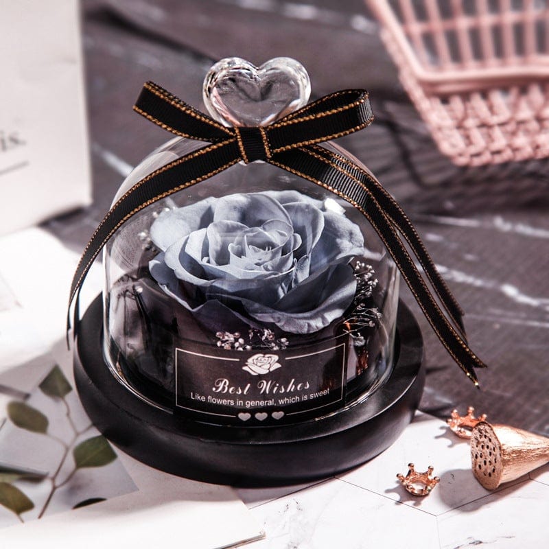Eternal Dried Rose in Glass with LED Light – Romantic Valentine’s Day Gift