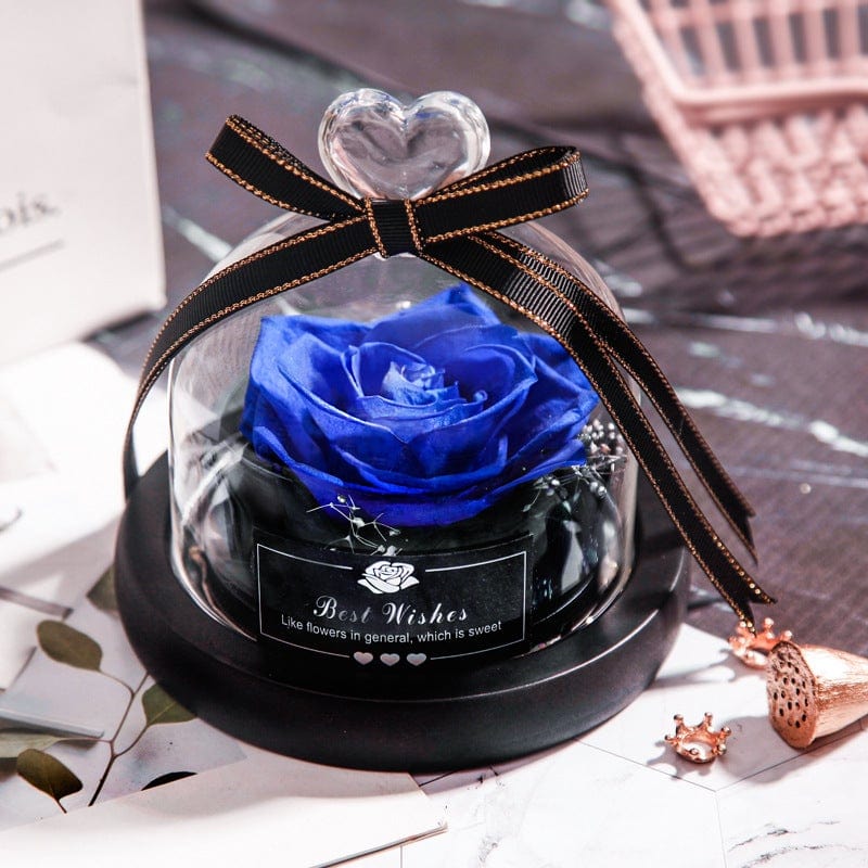 Eternal Dried Rose in Glass with LED Light – Romantic Valentine’s Day Gift