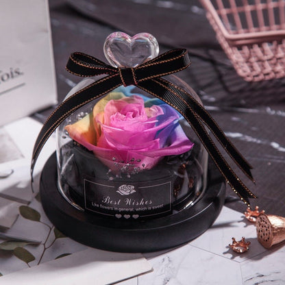 Eternal Dried Rose in Glass with LED Light – Romantic Valentine’s Day Gift