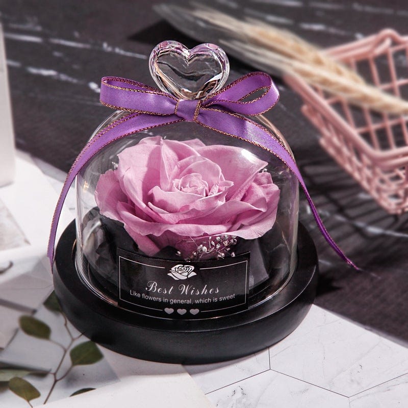 Eternal Dried Rose in Glass with LED Light – Romantic Valentine’s Day Gift
