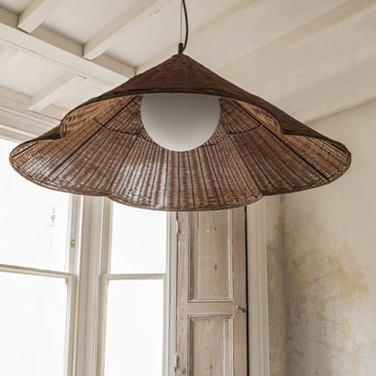 Pendant Light Rustic Rattan Woven Ceiling Lamp