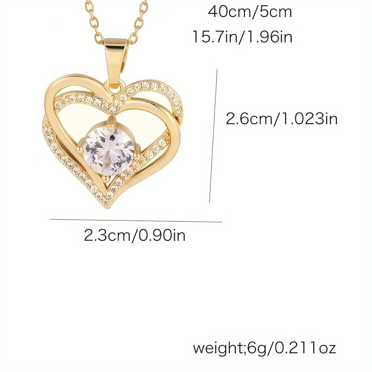 Double Heart Pendant Necklace Gift Box - Romantic Valentine’s Day Jewelry Gift for Her